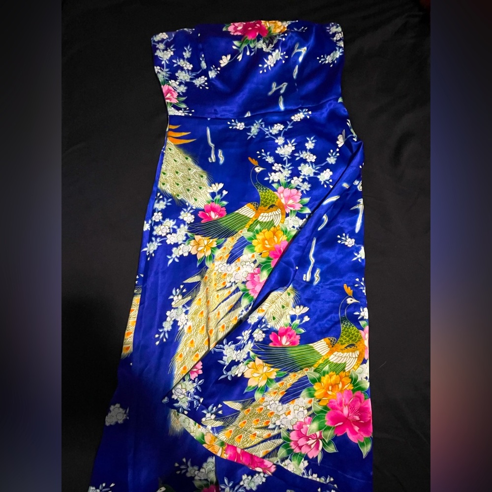 Fitted strapless silk dress Forever brand